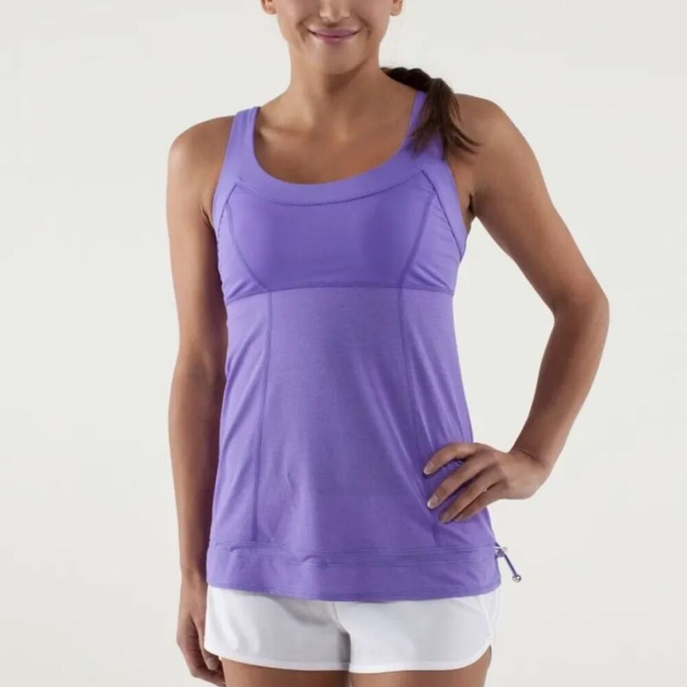 Lululemon purple Ra Ta Ta topper cinch athletic activewear tank top 6 - Picture 8 of 9